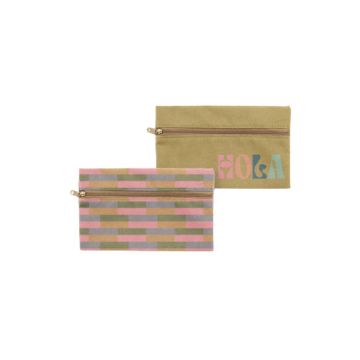 Small Full Color Cotton Front Zip Pouch